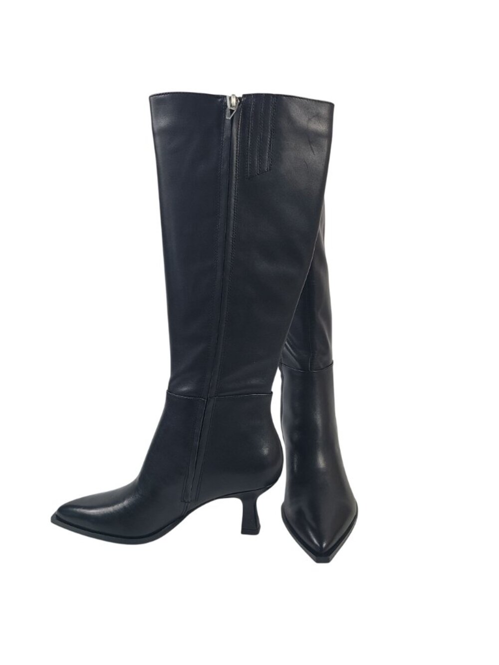 NEW Dolce Vita Auggie Black Leather Knee-High Boots Size 7.5 Kitten Heel - Picture 4 of 10